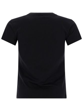 Ganni Logo-Embroidered Organic Cotton T-Shirt - Black