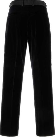 Fendi Mens Cotton Velvet Trousers Black