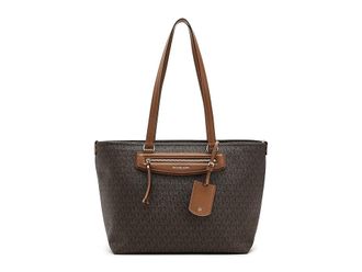 Michael Kors Jet Set Travel Medium East West Top Zip Tote Tote Handbags Brown/Acorn, Polyester