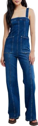 Free People Suns Out Denim Bootcut Jumpsuit in Erica at Nordstrom, Size X-Small