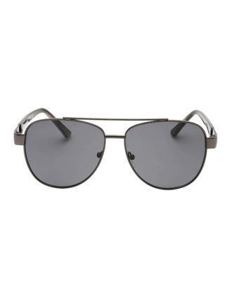 Guess Mens Guess Smoke Lens Shiny Gunmetal Silver Sunglasses - Size: ONE size