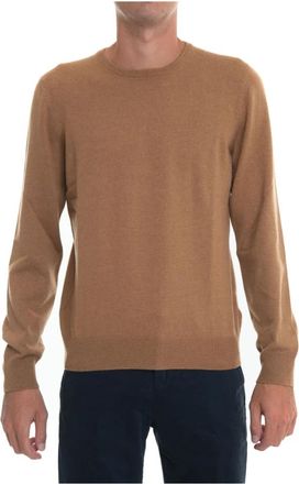 Gran Sasso Kasjmiermix slim fit pullover - Heren - Ronde hals truien - Bruin - 2XL - Kasjmier - Truien & Vesten