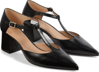 L.k. Bennett Mikayla T-Strap Pointed Toe Pump in Black at Nordstrom, Size 10Us