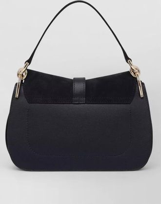 Furla flow mini leather and suede shoulder bag