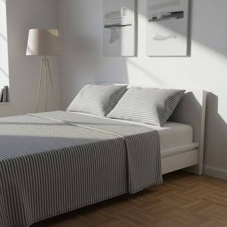 KASANOVA Parure letto matrimoniale righe grigio Young