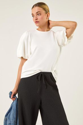 DUSK Puff Sleeve Stretch T-Shirt