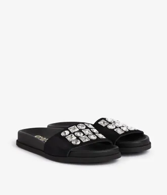Pedro Garcia Crystal slide in black suede | Dolomita | Centenary |