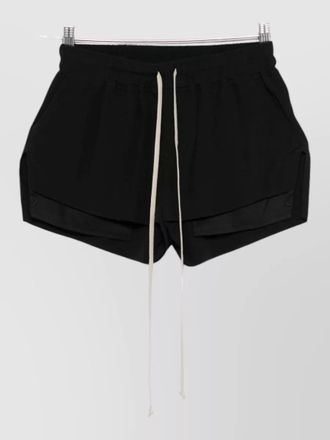 Rick Owens layered hem shorts featuring side pockets
