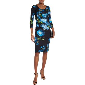 Dolce & Gabbana Midi Dresses, female, Multicolor, Size: XS Floral-print Midi Dress