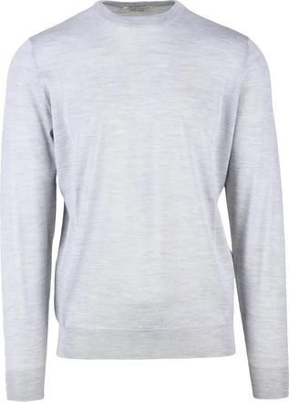 FILIPPO DE LAURENTIIS Light Grey Merino Wool Mens Crewneck Pullover