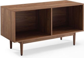 Crosley Furniture Liam Medium Record Storage Console Cabinet Walnut