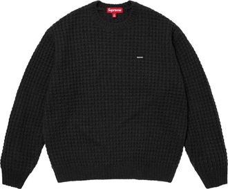 SUPREME Small Box Waffle Sweater Black FW25SK21-BLACK
