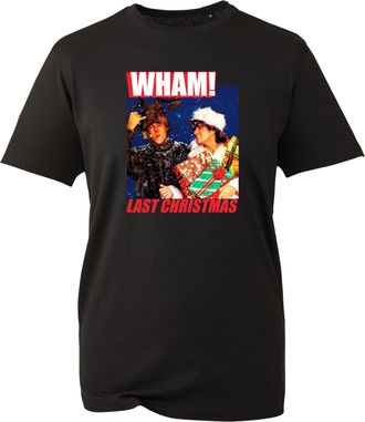 Generic Last Christmas Wham T-Shirt, Retro Music Graphic, Nostalgic 80s Holiday Theme, Cozy Winter Party Wear, Unisex Gift (Black, L)