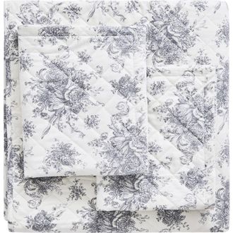 Melange Home Petit Toile Flannel Quilt Set in Grey at Nordstrom Rack, Size Queen