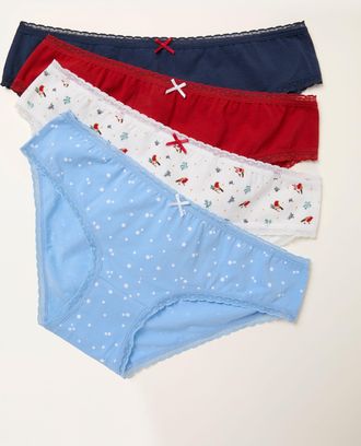 Fat Face FatFace Multi 4 Pack of Winter Classic Knickers