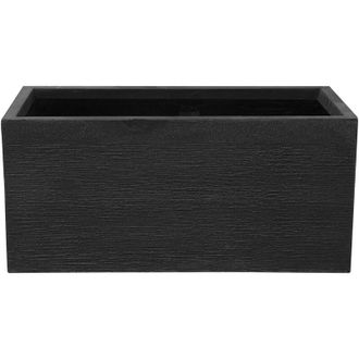 Beliani Beliani - Modern Outdoor Garden Flower Pot Planter Fiber Clay 80 x 37 x 38 cm Black Myra