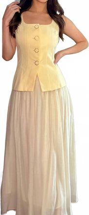 Moon River Chloe Maxi Dress In Yellow