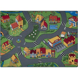 RugsX Rugsx - rebel roads carpet Village life 90 Countryside, non-slip for children - grey grey 95x200 cm