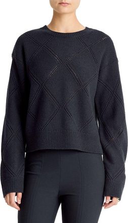 Vince Textured Argyle Wool Sweater