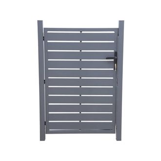 Sweeek Puerta de jard&iacute;n de aluminio con cerradura y manija, antracita
