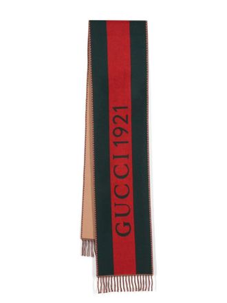 Gucci Wollen sjaal met jacquard - Groen
