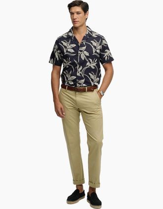 Superdry Mens Superdry Mens Hawaiian Print Short Sleeve Shirt - Canna Leaves Navy - Size: 38/Regular