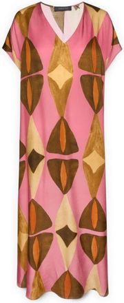 Elena Miro Lange jurk met print van viscose - Dames - Casual kleedjes - Veelkleurig - L - Kleedjes