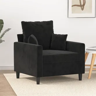 vidaXL Sill&oacute;n De Terciopelo Negro 60 Cm Vidaxl
