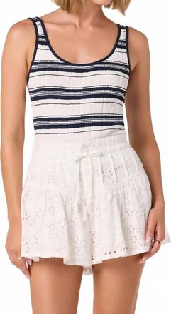 Astr Kaylea Sweater Tank Top In Navy Stripe