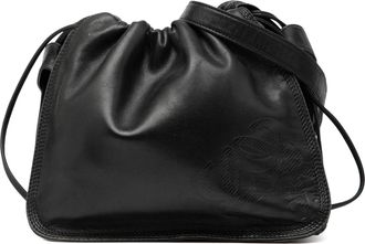 Loewe Pre-owned Womens Nappa Anagram Drawstring Crossbody - Black Leather - One Size