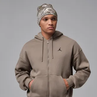Nike Jordan Mens Jordan Brooklyn Fleece Oversized Full-Zip Hoodie in Grey | IB7231-040