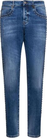 John Richmond Jeans met vijf zakken en studs - Heren - Slim Fit Jeans - Blauw - W34 - Katoen - Jeans