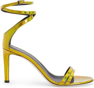 Giuseppe Zanotti metallic-finish stiletto sandals - women - Patent Calf Leather/Calf Leather/Calf Leather - 37.5 - Yellow