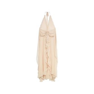 Blumarine Ruffled Flower Long Dress