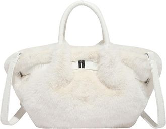 Generic Womens Plush Bags Plush Ruched Women Handbags Soft Small Tote Bag Warm Winter Shoulder Crossbody Bags(Color5)