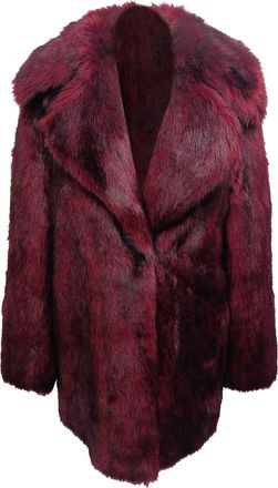 Michael Michael Kors Faux Fur Coat in Burgundy Acrylic
