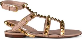 Valentino Garavani Rockstud Low Sandalen - Dames - Sandalen - Roze - 36 EU - Leer - Schoenen