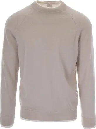 Eleventy Truien & Vesten, Heren, Beige, S, Wol, Ronde hals gebreid