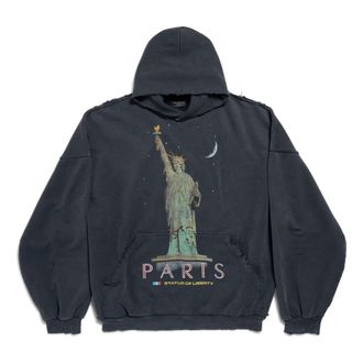 Balenciaga (WMNS) Balenciaga Paris Liberty Hoodie Oversized Black 739024TQVS11083