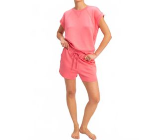 HYFVE Crew Neck Sleeveless Top And Shorts Set In Taffy Pink