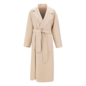 Fabiana Filippi Jassen Beige - Dames - Jas met riem - Beige - 2XS - Wol - Jassen