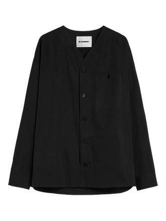 Jil Sander Camicia con scollo a V - Nero
