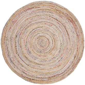 Safavieh Alfombra yute/algod&oacute;n beige/multicolor 91 x 91 cm