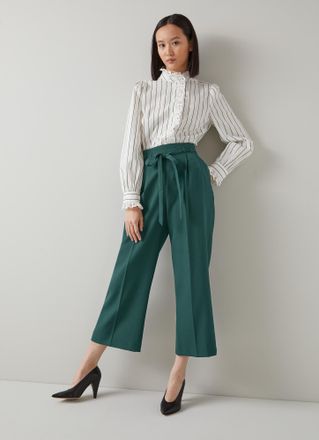 L.k. Bennett Womens Garance Trousers, Dark - Green - Size 10 UK