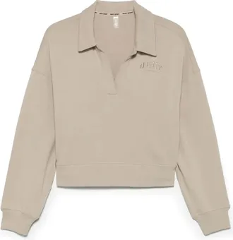 DKNY logo-embroidered sweatshirt - women - Cotton - L - Neutrals