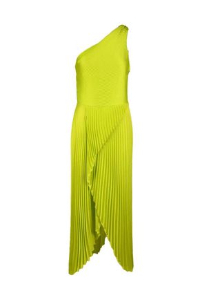 Simona Corsellini One-Shoulder Pleated Dress - Green