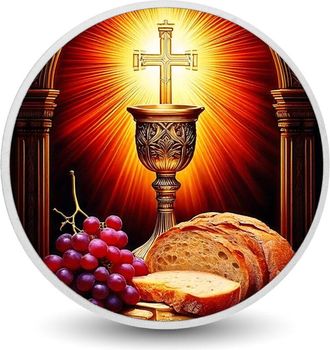 OEM S&iacute;mbolos De La Eucarist&iacute;a Moneda De Plata De 1 Oz