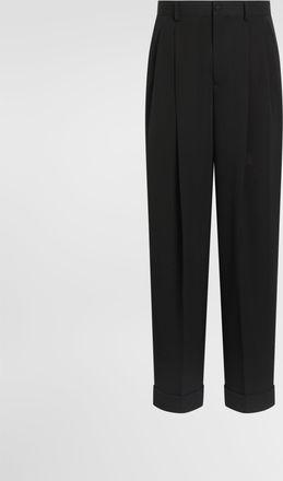 Dolce & Gabbana Wool Gabardine Trousers - Man Pants And Shorts Black Wool 46