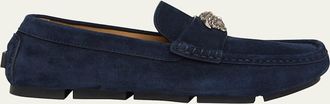 Versace Mens Medusa-Ornament Suede Drivers