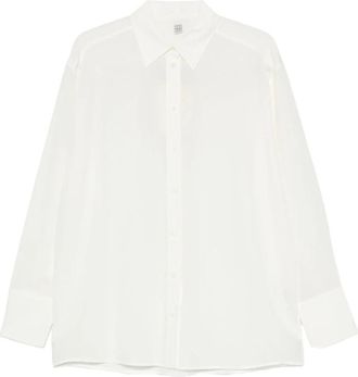 Toteme Zijden Cr&ecirc;pe Blouse - Dames - Overhemden - Wit - S - Overhemden